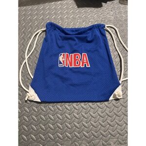 NBA Drawstring Backpack Blue White Mesh‎ Sport Gym Sack